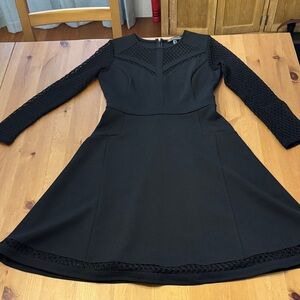 NWT! Adrianna Papell Elegant Black Lace Sleeve Dress